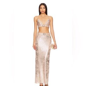 NWT [NBD] Jobelle Bra Top and skirt set in Taupe SMALL